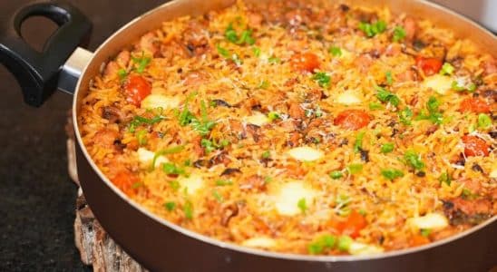 arroz com cebola queimada