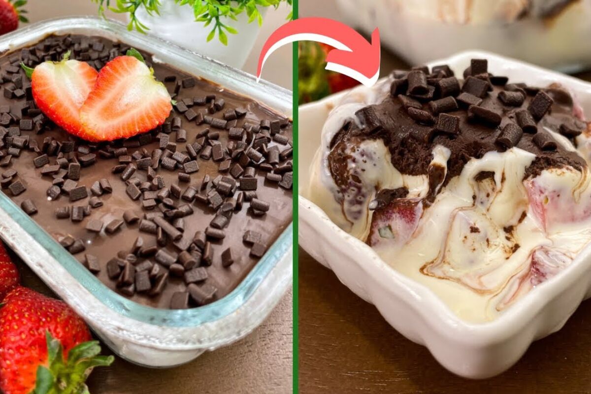 Bombom de morango na travessa sem leite condensado, cremoso e irresistível 195 bombom de morango na travessa