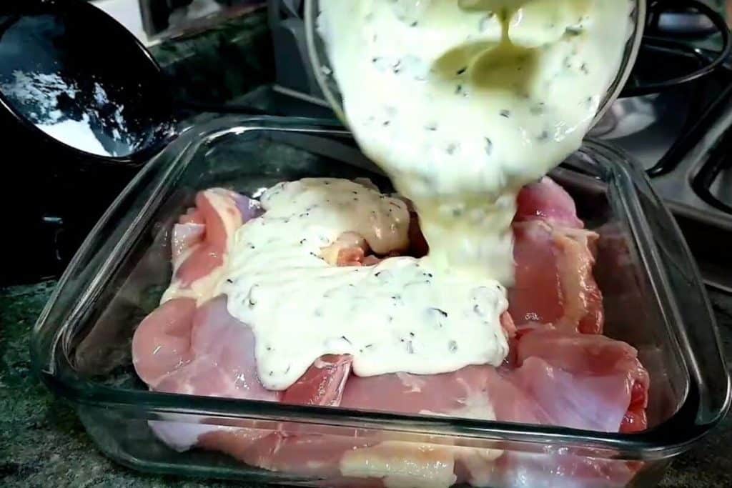 frango com creme de cebola