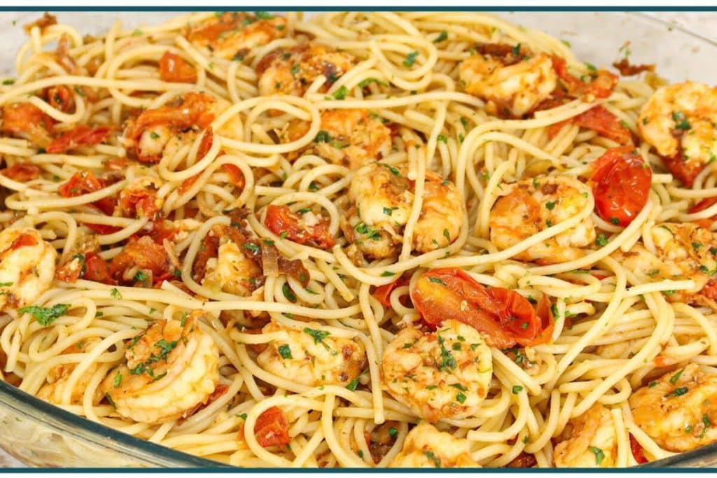 macarronada de camarão