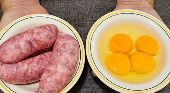 omelete com linguiça