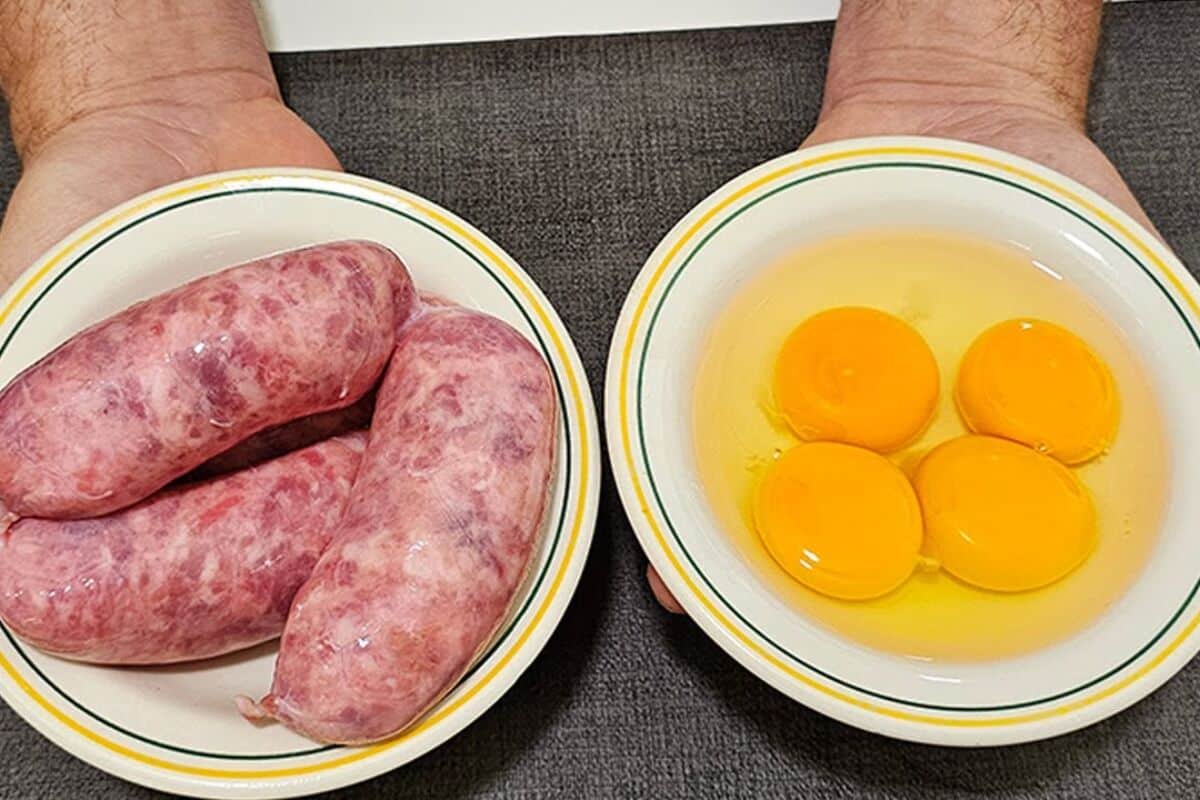 omelete com linguiça