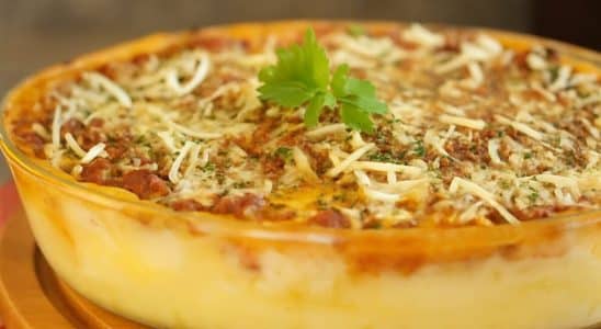 purê de batatas recheado