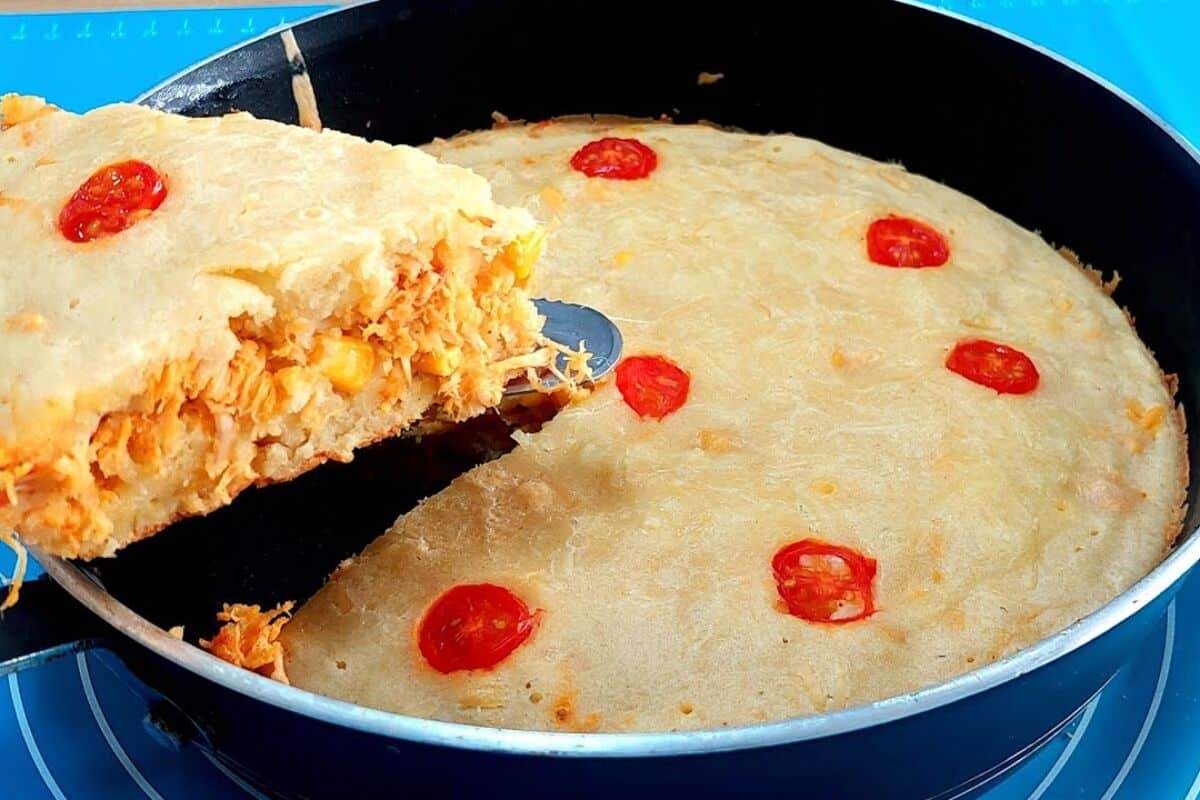 Torta de frigideira simples e rápida feita com ingredientes que você já tem em casa 3 torta de frigideira