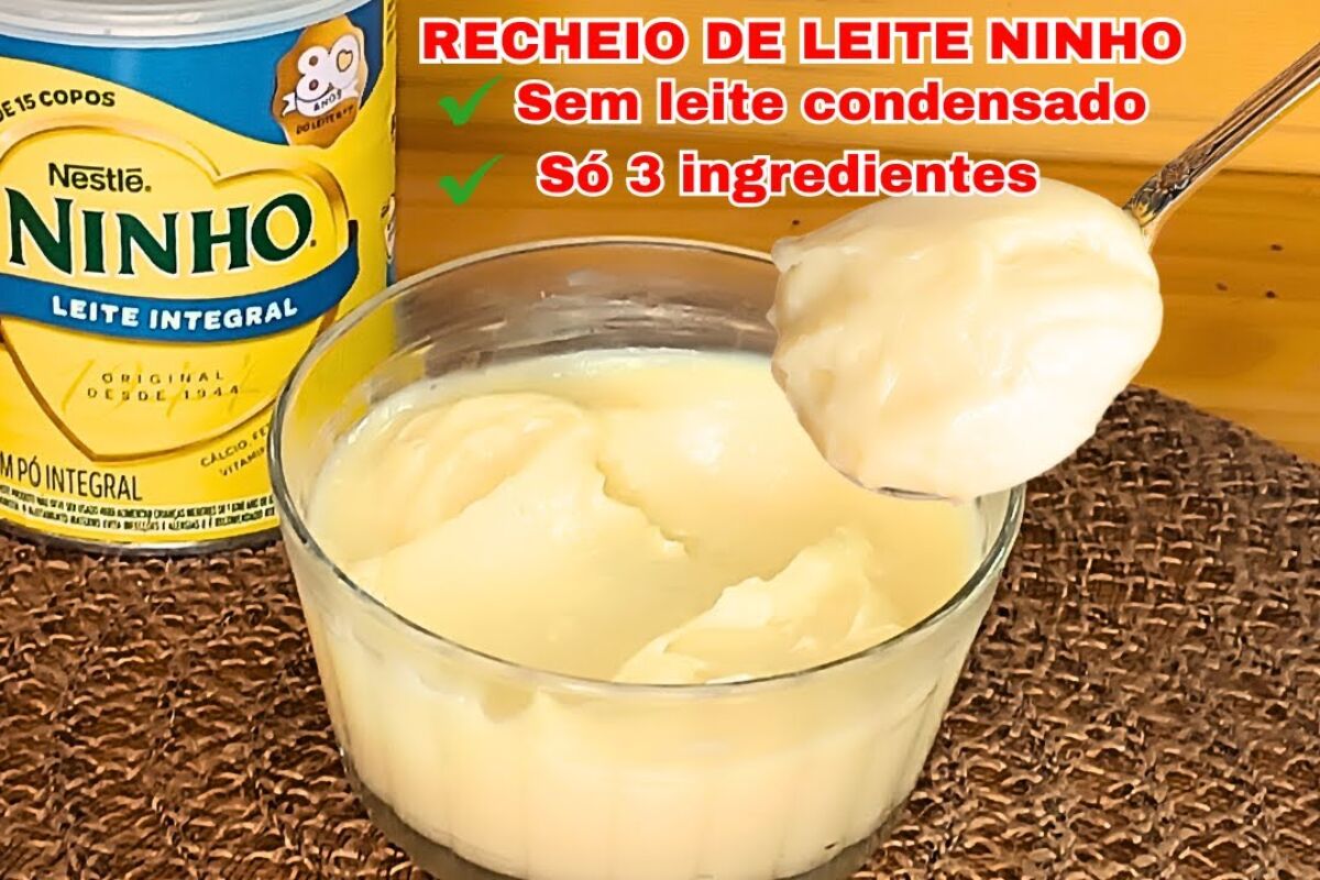 Recheio de leite ninho feito com 3 ingredientes sem leite condensado e ...