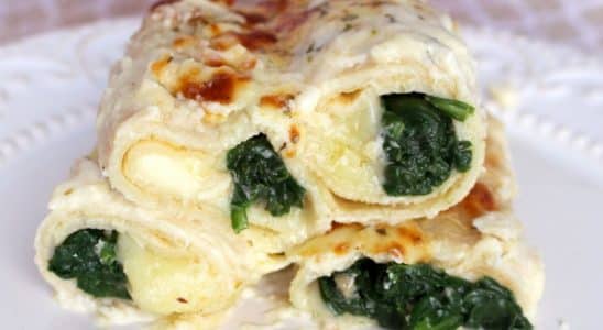 Panqueca de espinafre com queijo