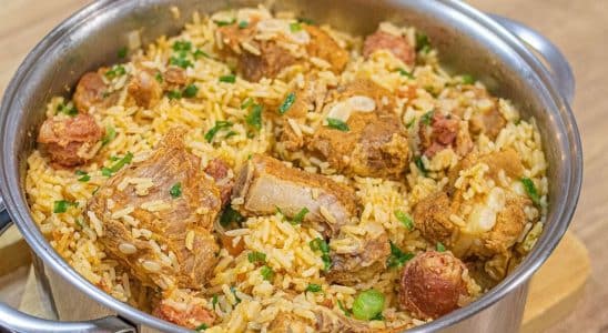 arroz com costelinha de porco