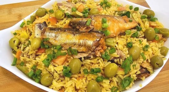 arroz com sardinha
