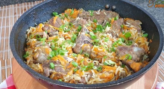 arroz com suã de porco