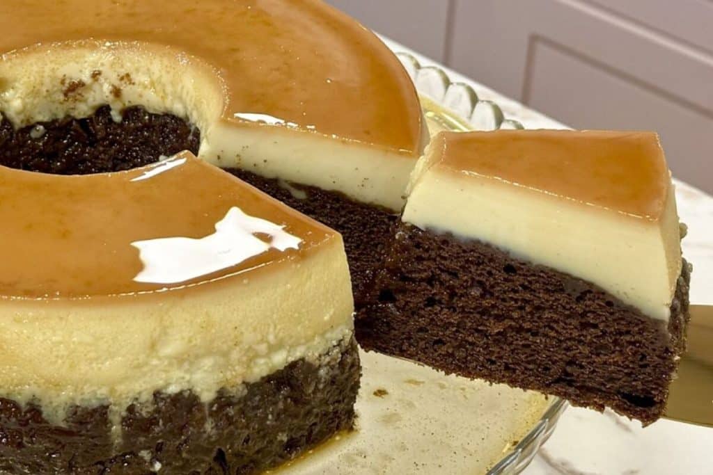 bolo pudim de chocolate