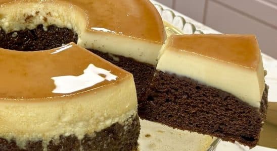 bolo pudim de chocolate