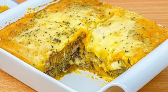 escondidinho de abóbora com carne de seca