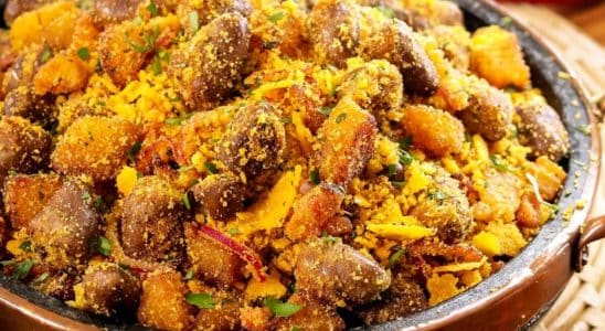 farofa de coraçãozinho de frango