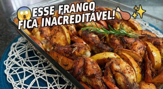 frango assado com maçã