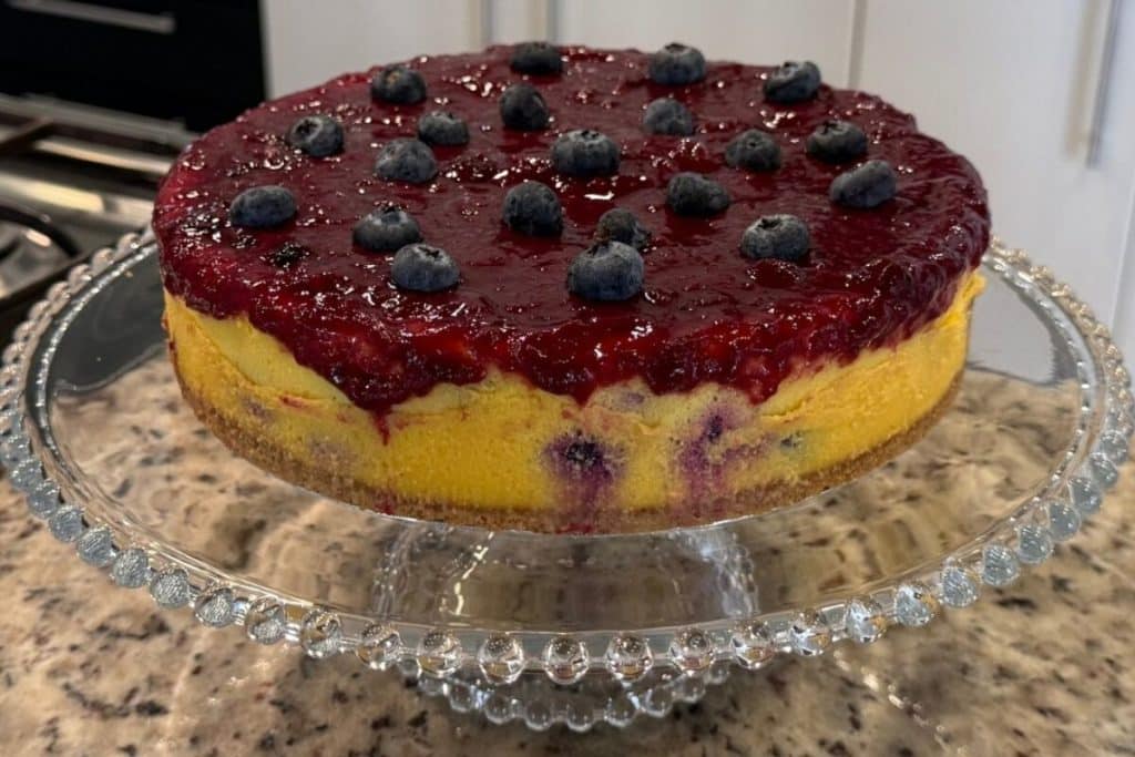 torta de queijo com chocolate branco