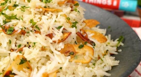 arroz alho e óleo