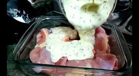 frango com creme de cebola