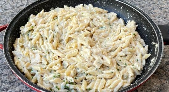 macarrão ao molho de palmito