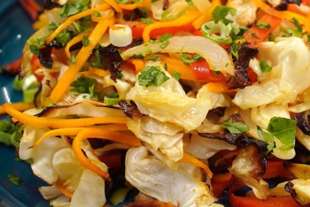 repolho assado com legumes