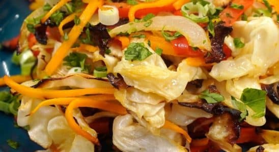 repolho assado com legumes