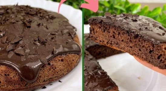 Bolo de chocolate na frigideira