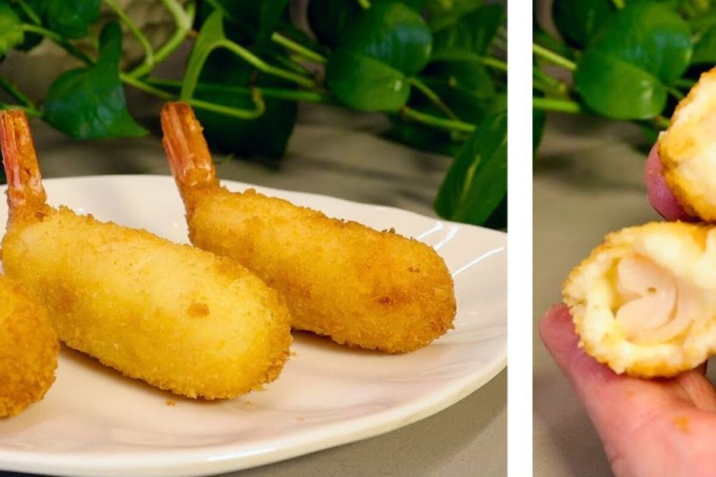 camarão empanado no catupiry