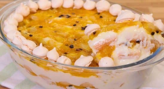 pavê de frutas amarelas