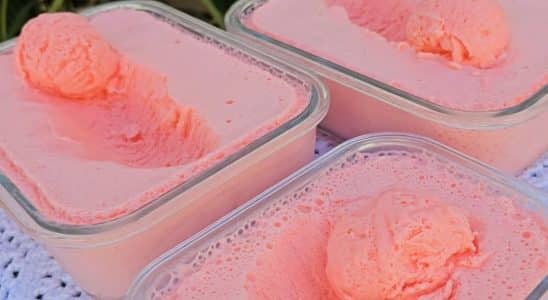 sorvete caseiro com gelatina