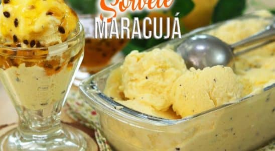 sorvete cremoso de maracujá