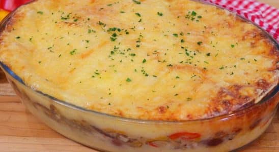 peixe cremoso e gratinado