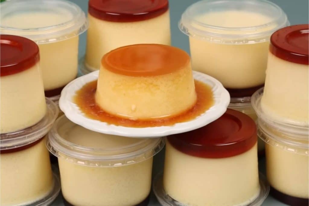 pudim no pote de leite