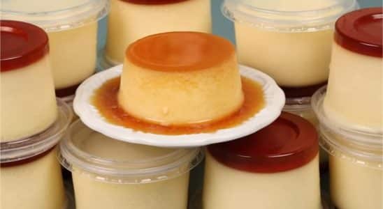 pudim no pote de leite