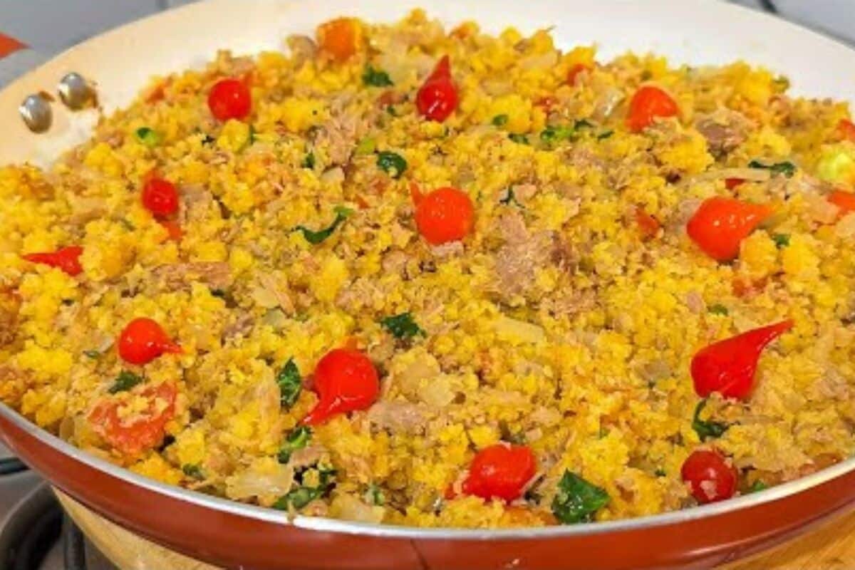 Farofa de cuscuz com atum fácil e deliciosa para completar o seu cardápio de réveillon 31 farofa de cuscuz com atum