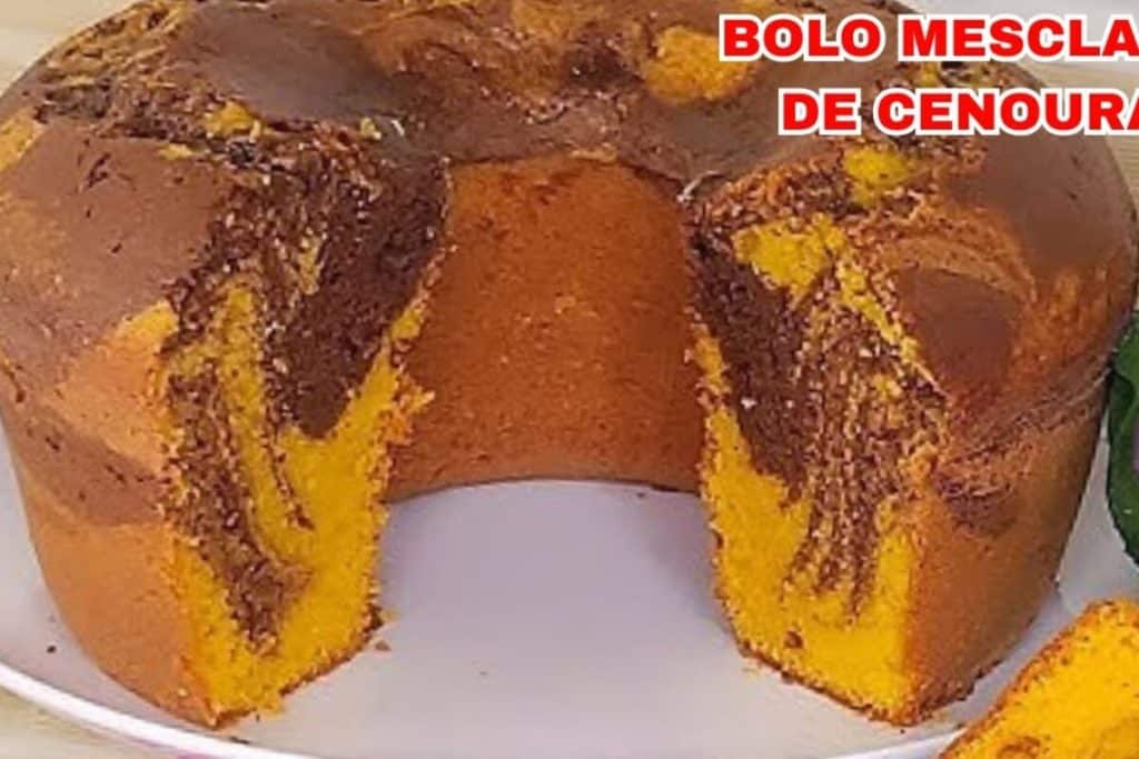 bolo mesclado de cenoura