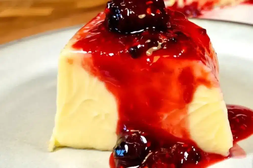 Brigadeirão de chocolate branco: uma sobremesa super cremosa que acompanhada de calda de frutas vermelhas fica divina 4 brigadeirão de chocolate branco