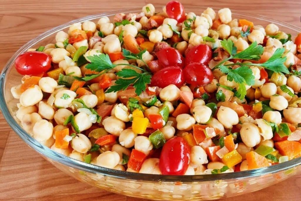salada de grão de bico