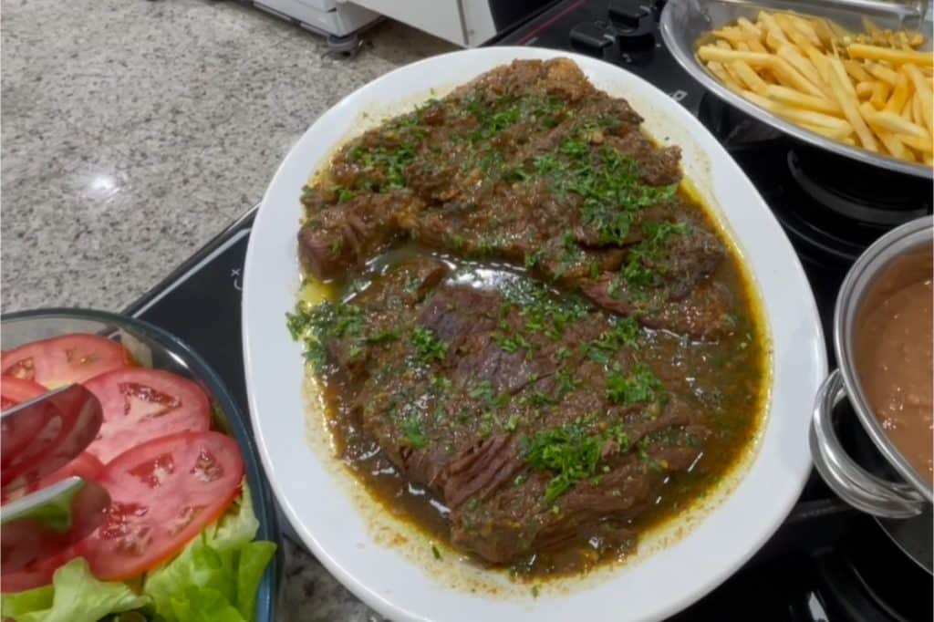 fraldinha ao molho de mostarda