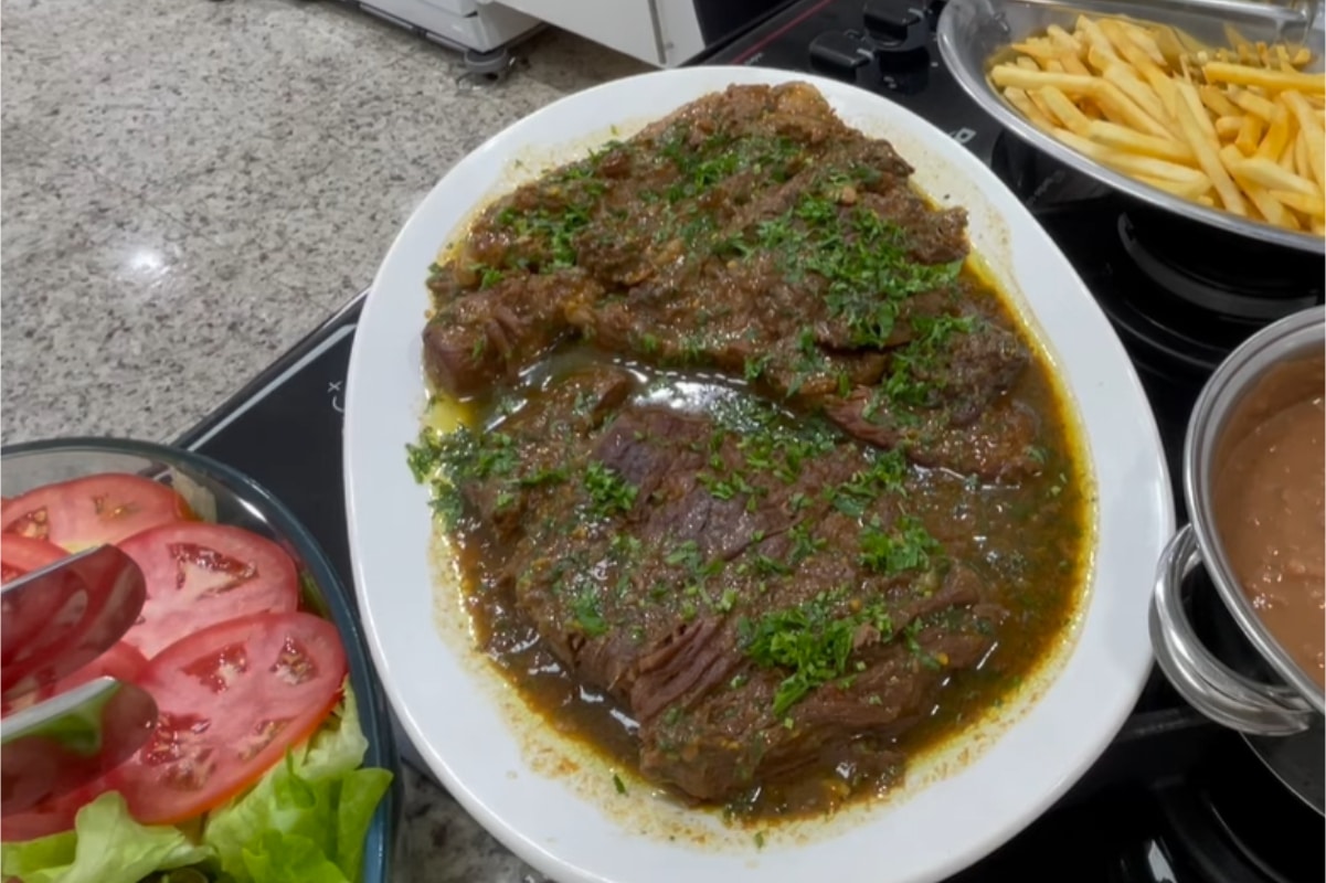 fraldinha ao molho de mostarda