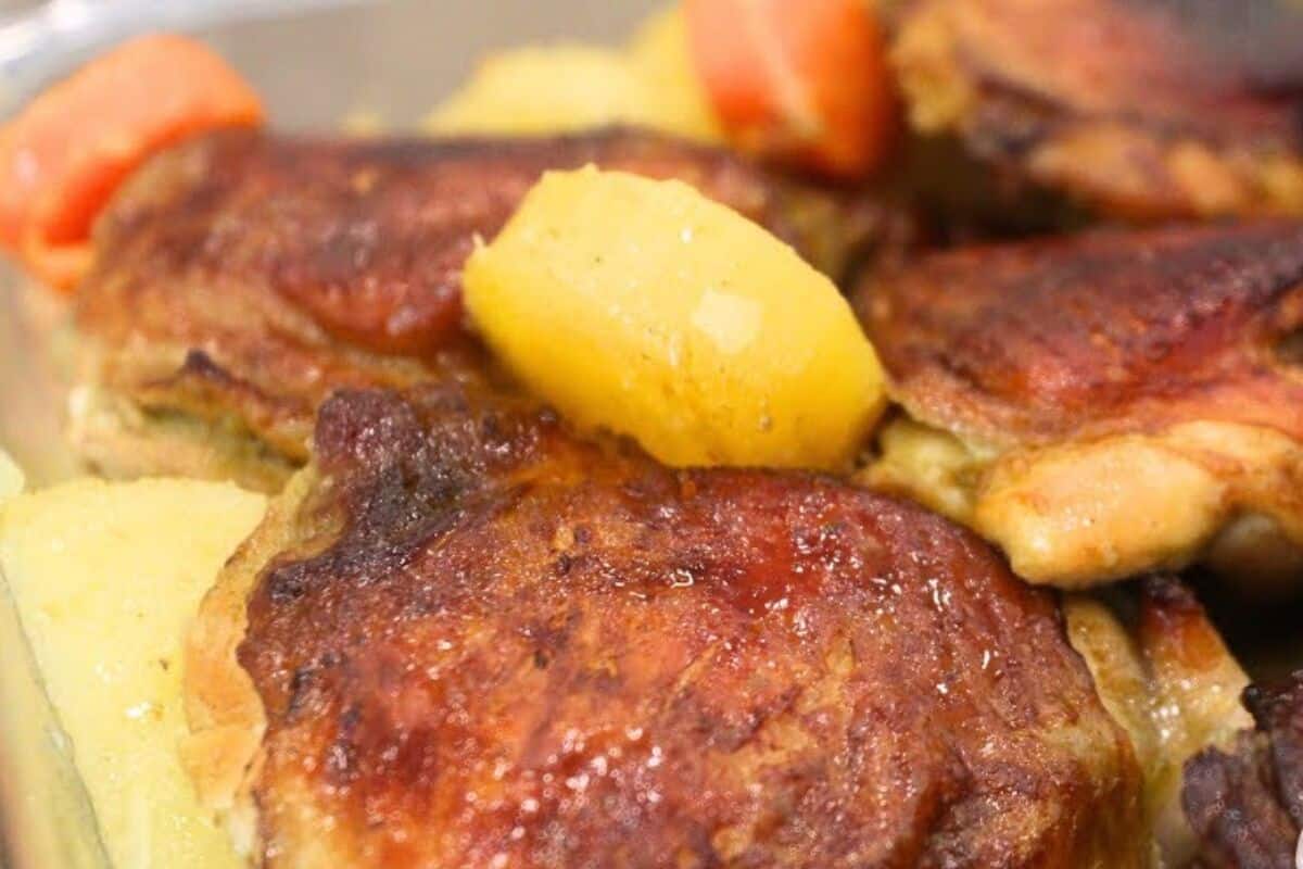 frango assado com batata