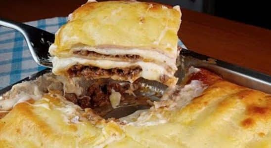 lasanha bolonhesa com molho branco