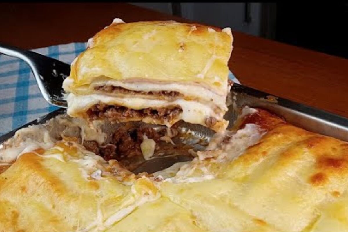 lasanha bolonhesa com molho branco