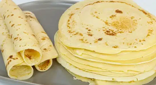 Receita de massa de panqueca sem leite leve e muito saborosa para servir no almoço ou jantar 3 massa de panqueca sem leite