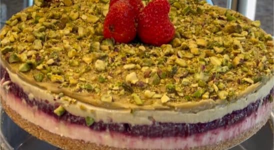 torta de pistache com chocolate