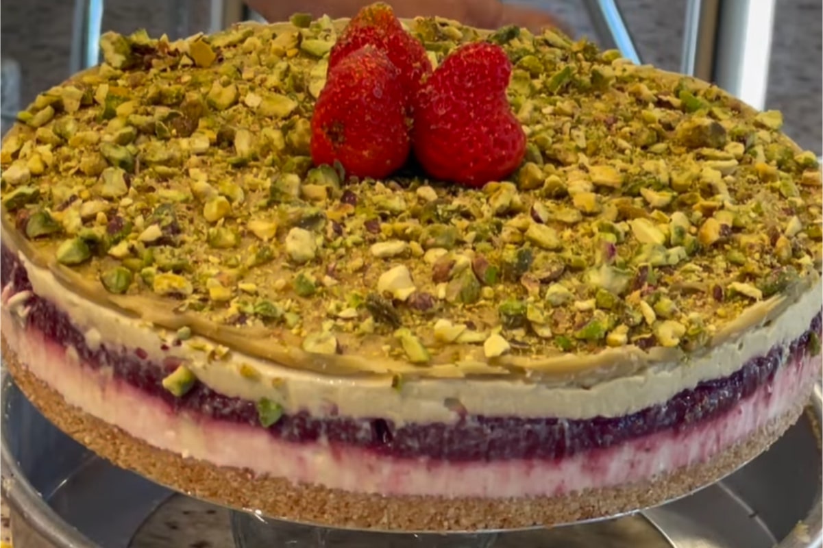 torta de pistache com chocolate