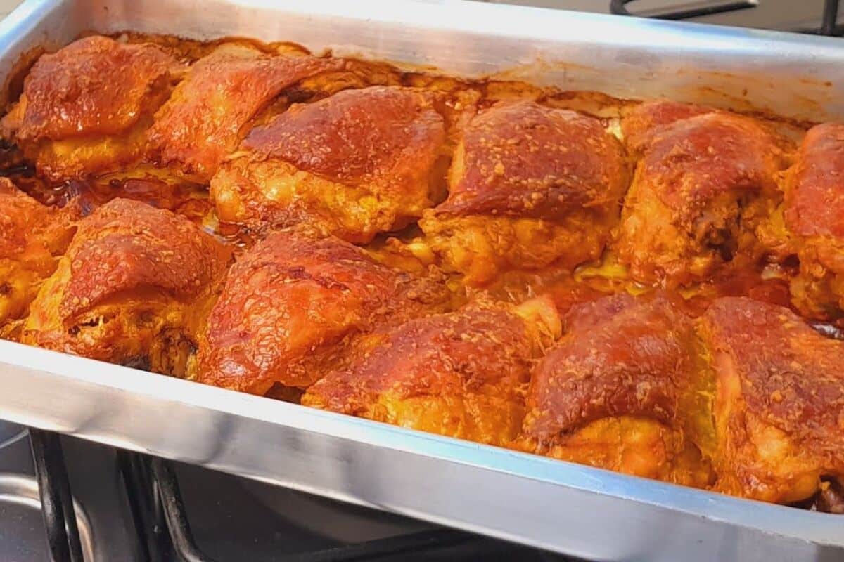 frango assado na maionese