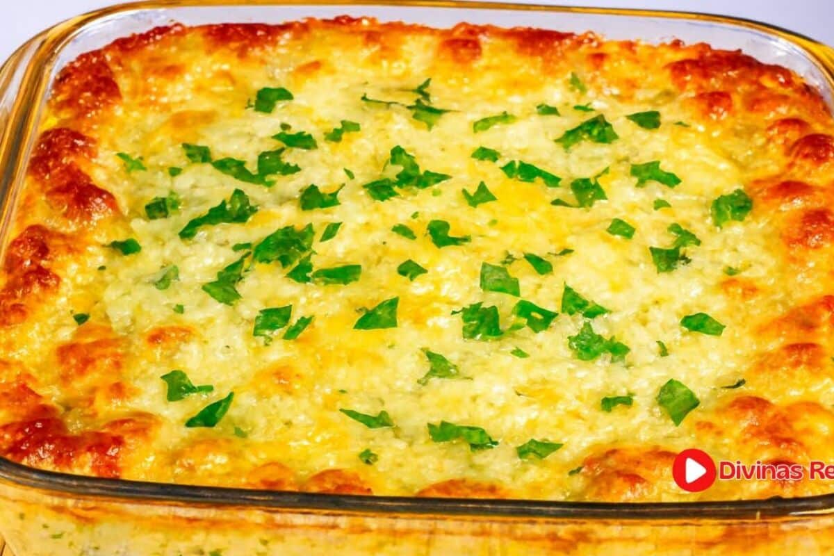 Suflê de chuchu que é muito fofinho e nutritivo, um acompanhamento ...
