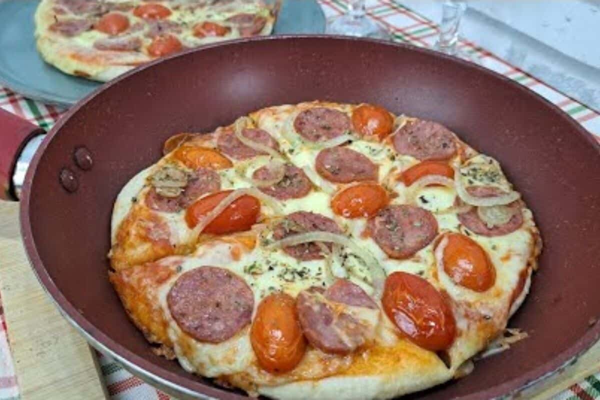 Pizza de frigideira deliciosa e muito rápida, para você preparar e não ter trabalho na cozinha 195 Pizza de frigideira
