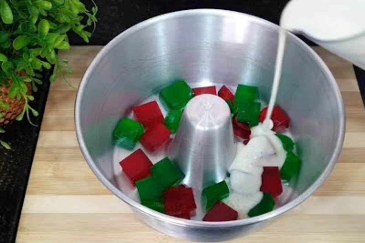 Sobremesa de coco com gelatina