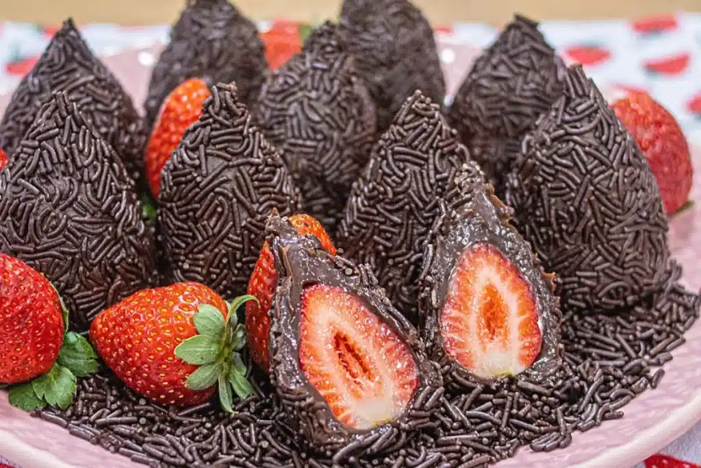 Coxinha de brigadeiro com morangos: o doce que une duas paixões em uma receita criativa e irresistível 4 Coxinha de brigadeiro