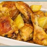 Frango assado com batatas